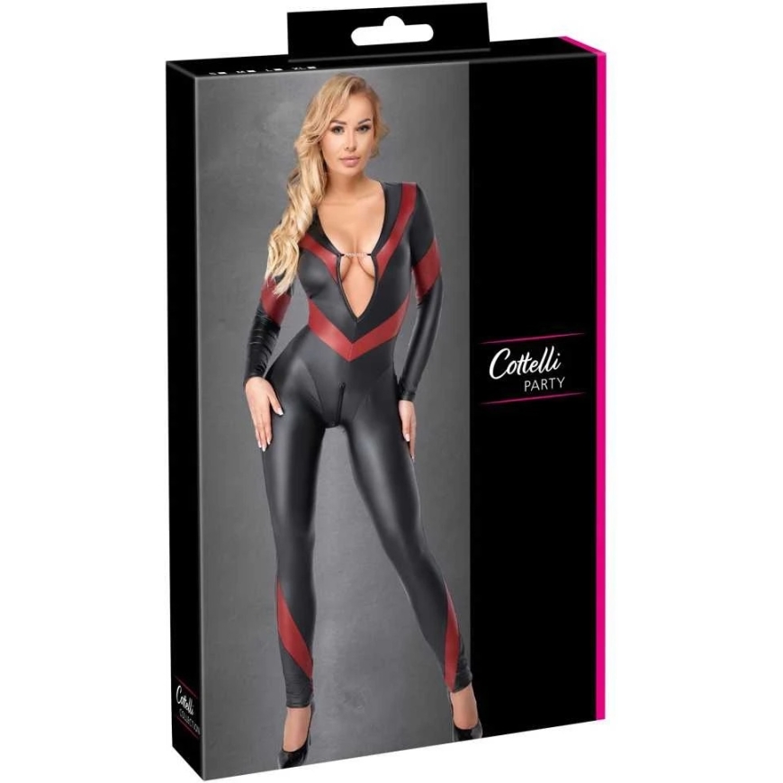 Cottelli Party Jumpsuit with Red XL
