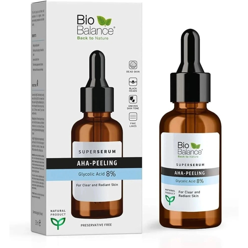 Bio Balance AHA kooriv ja valguse andev ööseerum näole, 30 ml