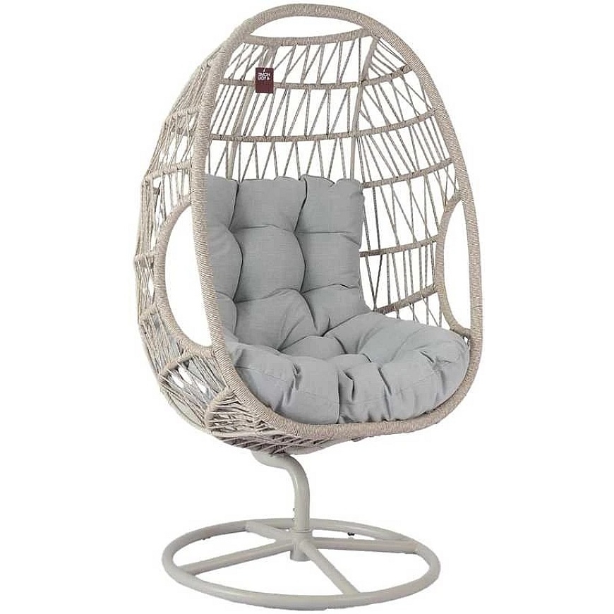 Home4You Cassia Swivel Chair with Rotating Mechanism, 85x85xH151 cm, Sand Color