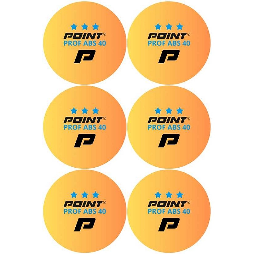 Настольные теннисные мячики Point Prof ABS40 *** 6 шт. оранжевые – 2