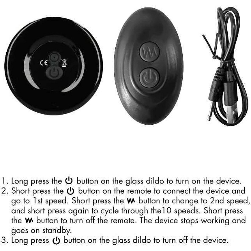 Chrystalino By Shots Thumby – with suction cup and remote control – 10 speeds – black – 4