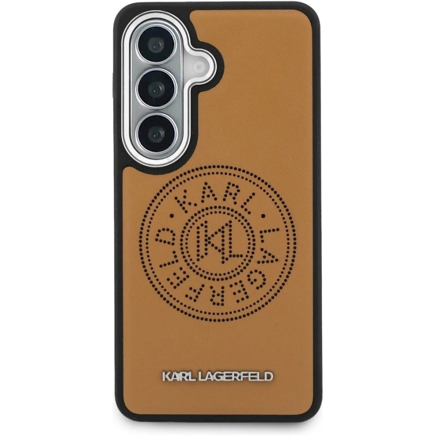 Karl Lagerfeld Perforated KL MagSafe Case for Samsung Galaxy S26 Plus in Brown – 4