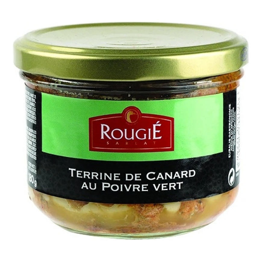 Террин из утки Rougie, с зелёным перцем, в банке, 180 г – 2