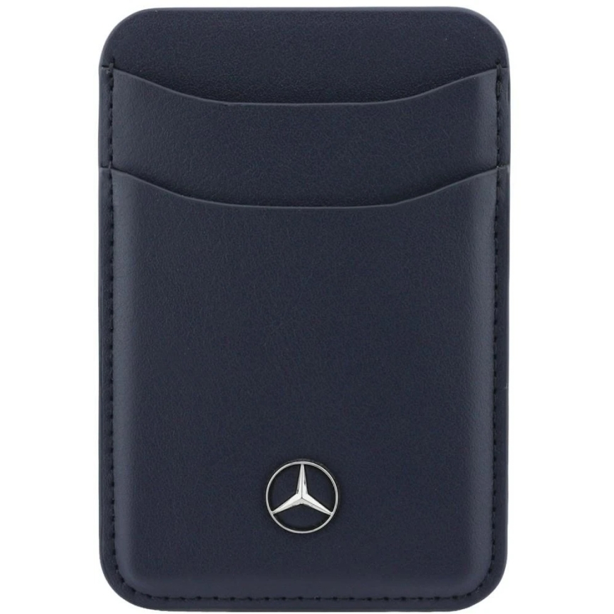 Magnetic Card Wallet Case Mercedes Leather Dark Blue