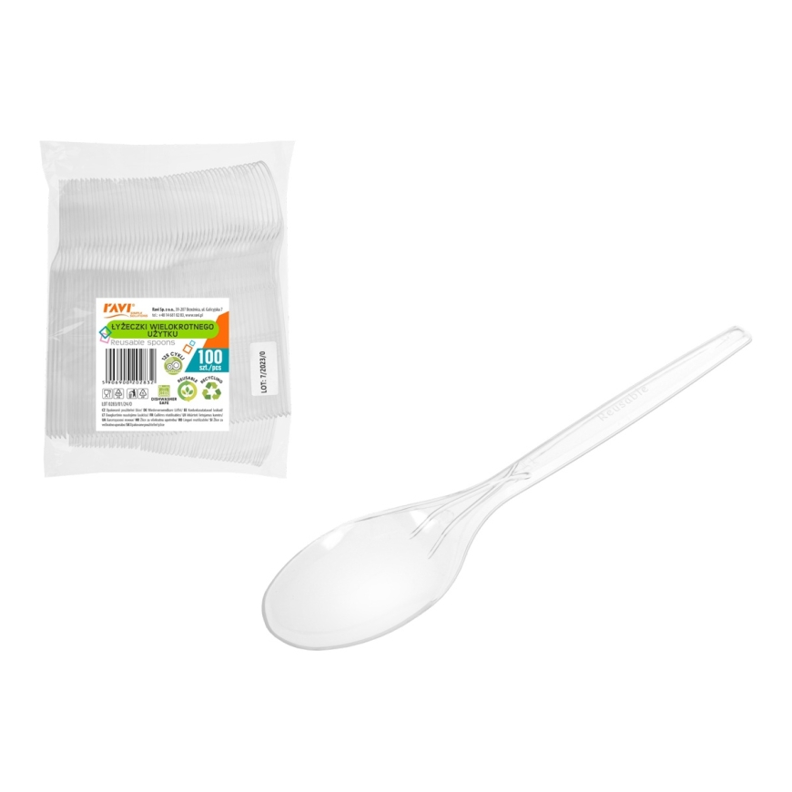Reusable spoons, 100 pcs, 4 x 13 x 15.5, 20283, Simple Solution