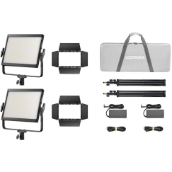 Lighting Equipment - Godox LP1200Bi K2 Dual Color LED Light Panel Set Black