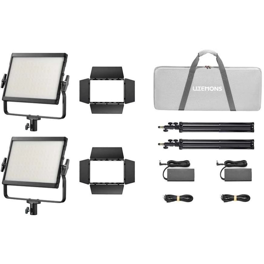 Apšvietimo įranga - Godox LP1200Bi K2 dviejų spalvų LED šviesos panelių rinkinys juodas