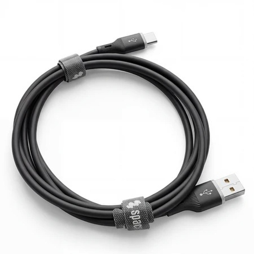 Spacetronik USB2.0 A-C LED kaabel 60W silikoon, must, 2m – 3