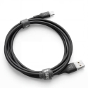 Spacetronik USB2.0 A-C LED kabelis 60W silikoninis, juodas, 2m Spacetronik USB2.0 A-C LED kabelis 60W silikoninis, juodas, 2m