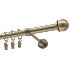 Decastyl VIENAS KARNIZAS FI 19 MM ANTIQUE BRASS 240 CM BALL MAX WITH ROLLERS KOWALSKI