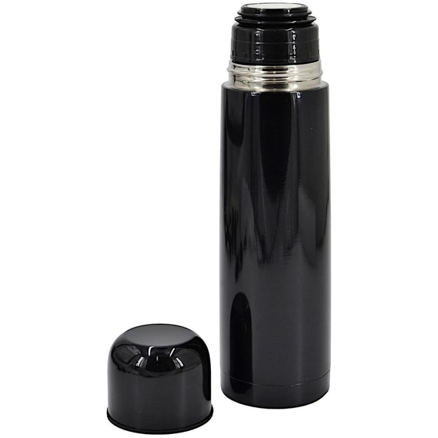 Roly TŪRISMA TERMOSS, NERŪSOŠA TĒRAUDS, DIVKĀRTĪGA SIENI, 500 ML, Melns, STAMINA – 5