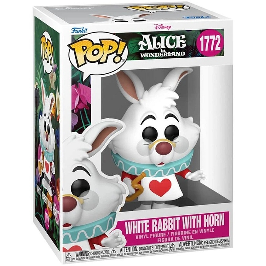 FUNKO POP! Vinila figūriņa: Alise Brīnumzemē - Baltais trušis ar mūzikas instrumentu, 9 cm