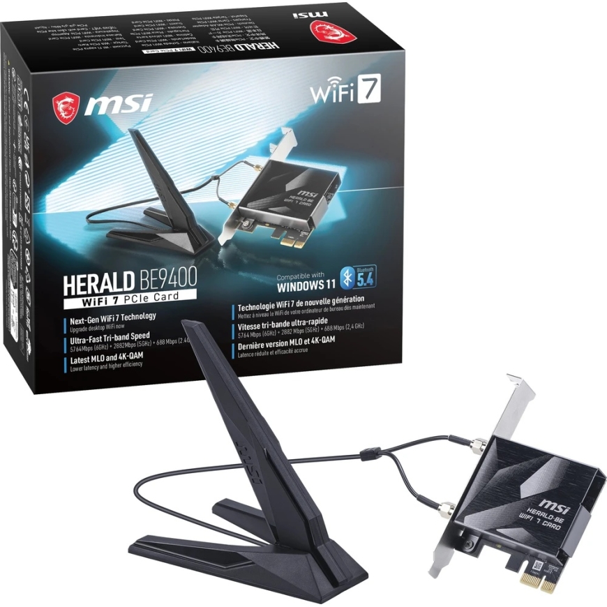 MSI HERALD BE9400 WiFi 7 PCIe – 4