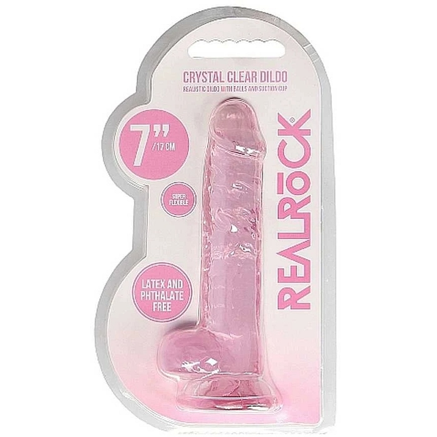 Realrock By Shots Realrock Dildo розовый с мощным присоской розовый оргазм 19см