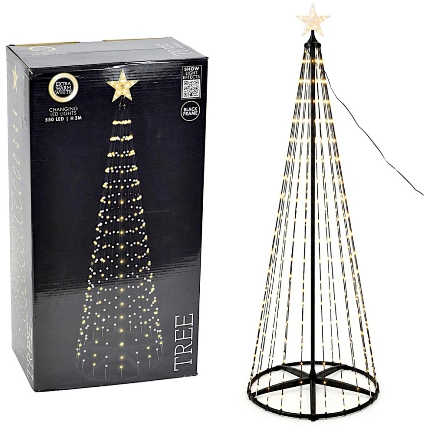 Christmas Decoration Koopman Decorative Christmas Tree 550LED Super Warm White 300CM Black – 2