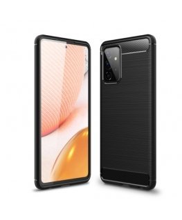 TakeMe супер тонкий и прочный TPU чехол-крышка с эффектом КАРБОНА для Samsung Galaxy A72 (A726) 5G Черный