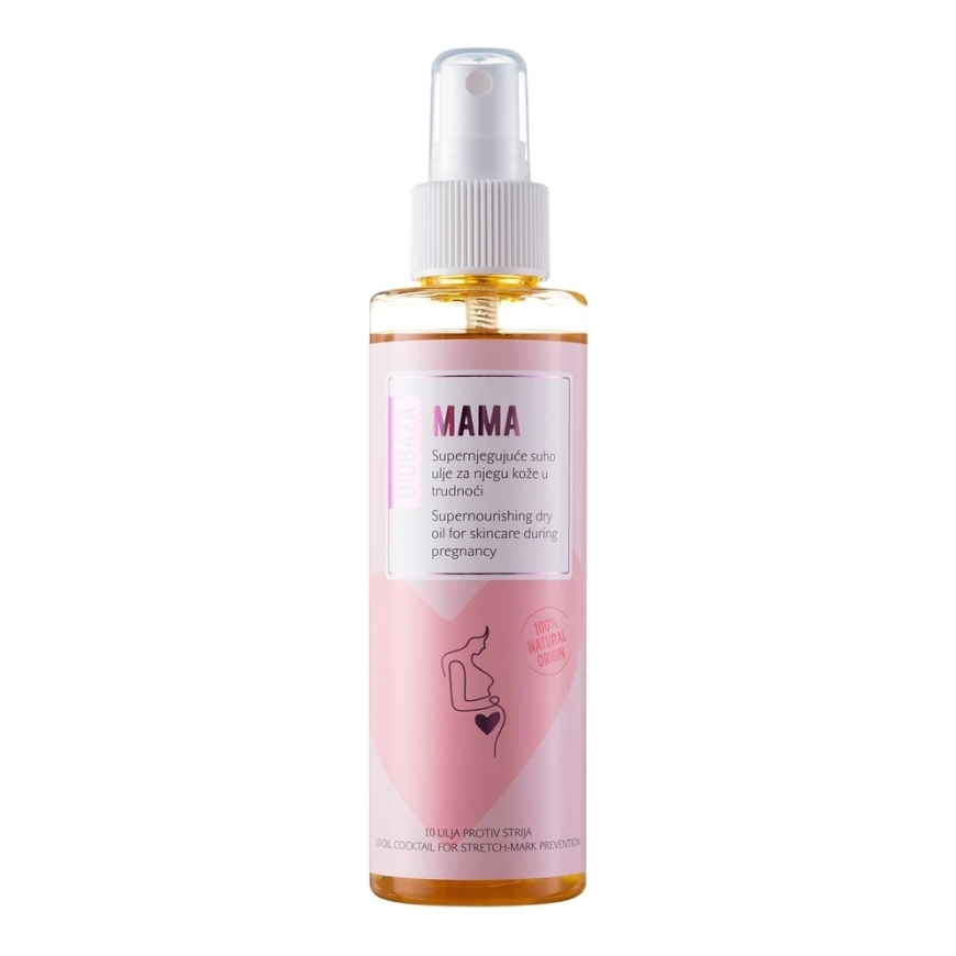 Biobaza Mama luonnollisten ainesosien päivittäinen öljy venymäarpia vastaan vatsassa ja reidissä, 150 ml