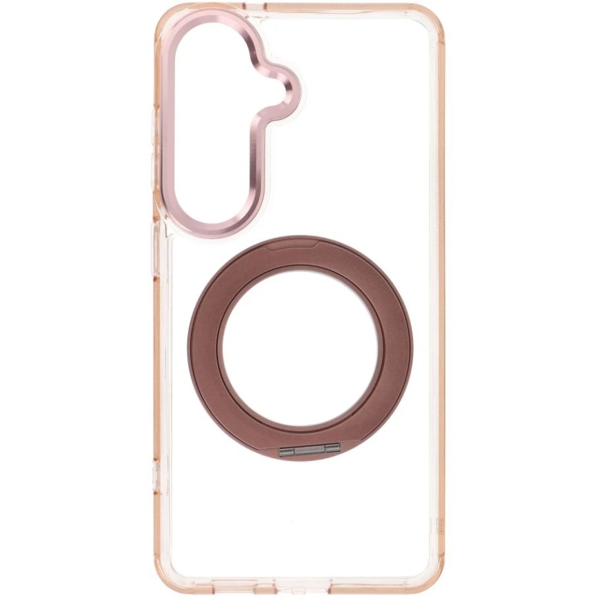 Samsung S26 Frame Circle Stand case, compatible with MagSafe, gold