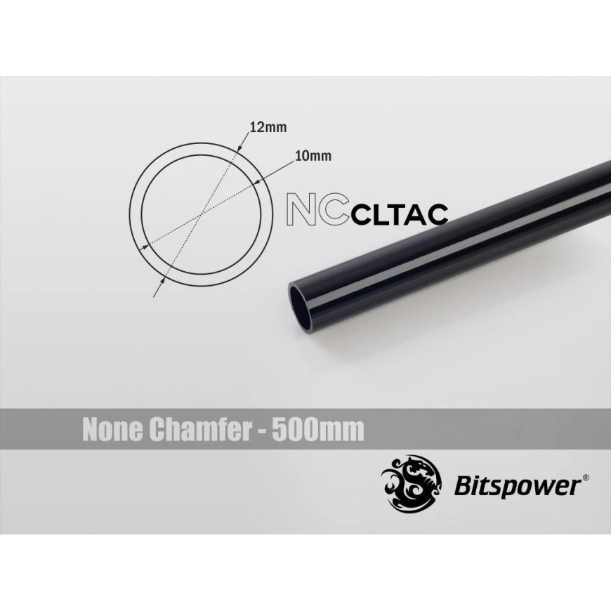 Bitspower Crystal Link Tube 12/10mm, Длина 500мм – черный – 2