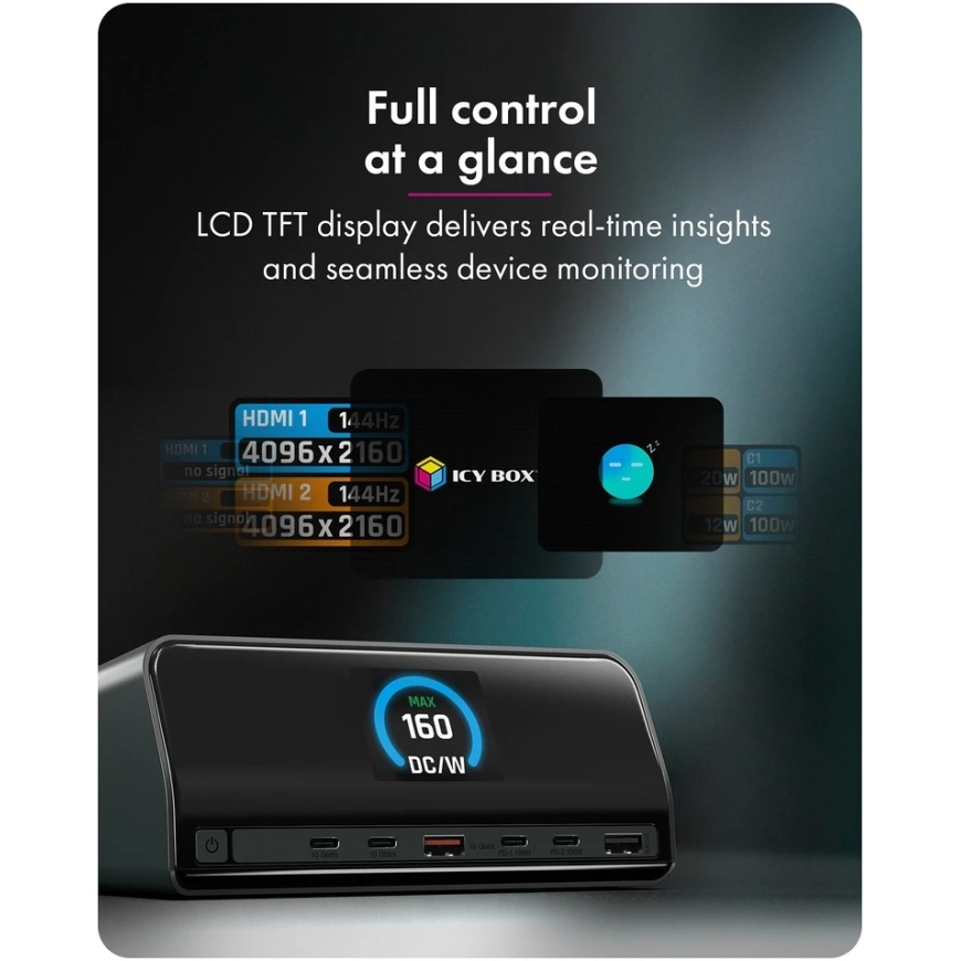 Carruzzo ICY BOX Heart Dock 2300 USB 3.2 Gen 2 (3.1 Gen 2) Type-C антрацит – 3