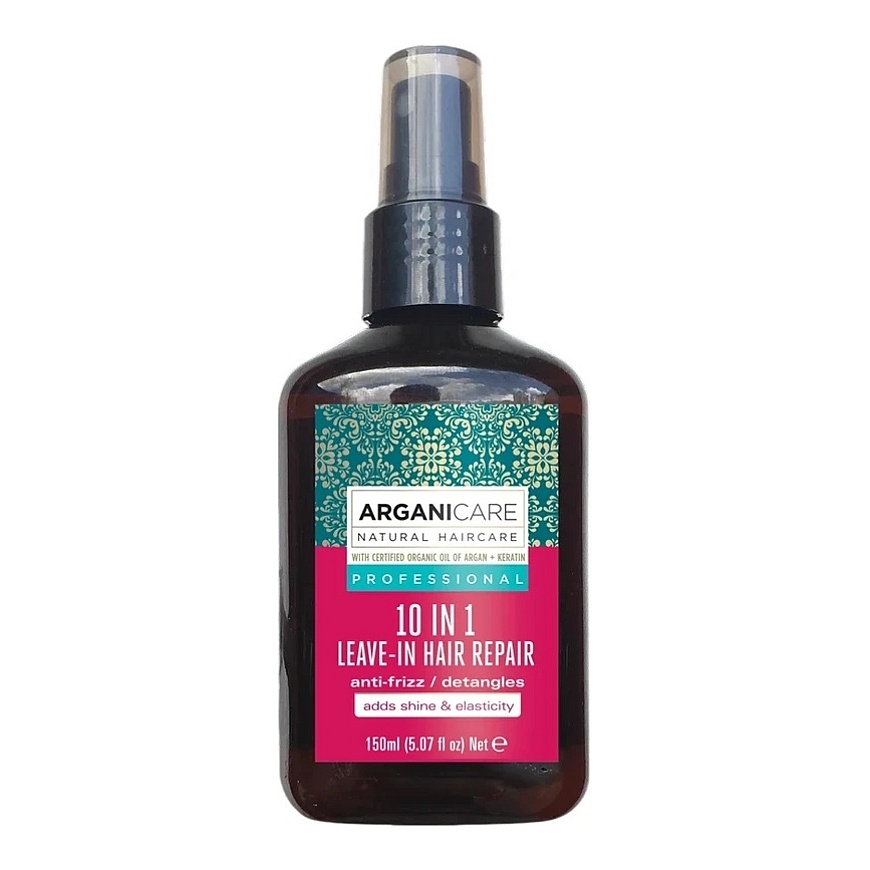 Arganicare 10 in 1 Keratin Plaukų lakas Treatment Detangling & Minkštinantis ir glotninantis, 150 ml
