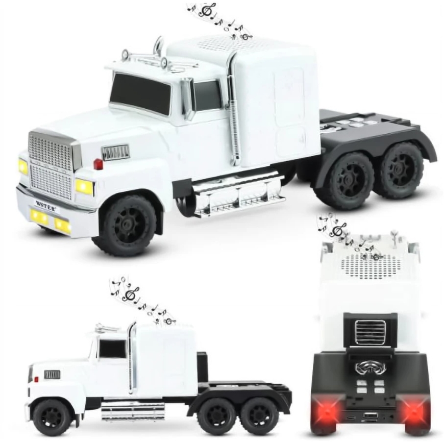 LTC Garsiakalbis bluetooth retro ws-570 truck, 10 W, FM radijas, USB, TF, LED ekranas, 1500 mAh baterija, balta – 3
