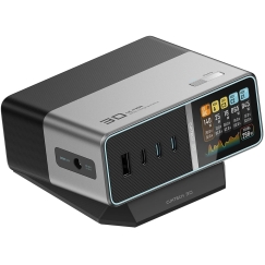 Cuktech TA3005U 300W 5-in-1 Charging Station with Digital Screen - Silver
