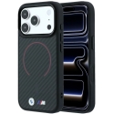 BMW M Kevlar Red Printed Ring with Metal Logo MagSafe Case for iPhone 18 Pro Max / 17 Pro Max - Black