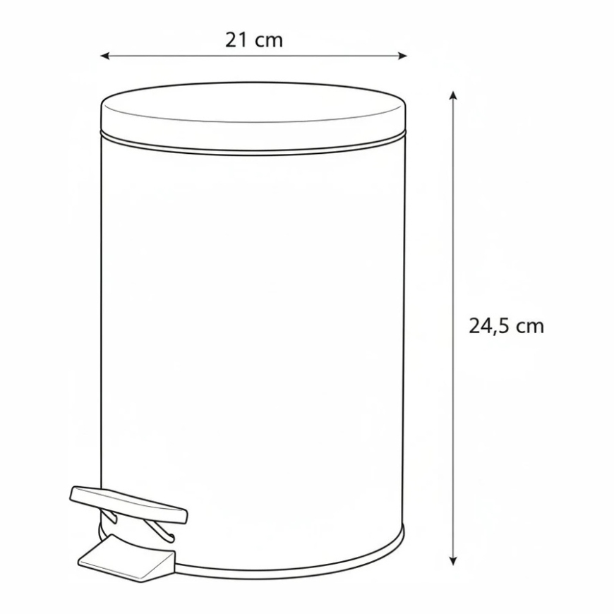 Bathroom Solutions NONI metal waste bin with lid, 3 l – 3