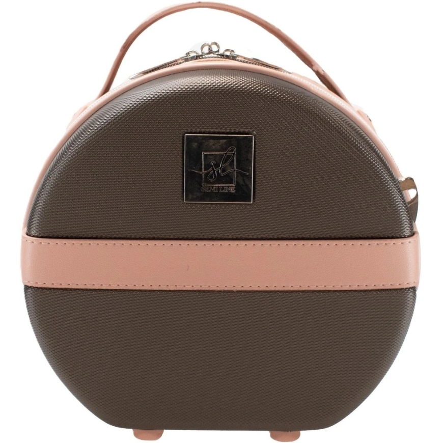 Kelioninis lagaminas ABS VINTAGE T5673-1 ruda-rožinė SEMI LINE