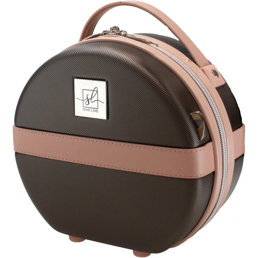 Kelioninis lagaminas ABS VINTAGE T5673-1 ruda-rožinė SEMI LINE – 5