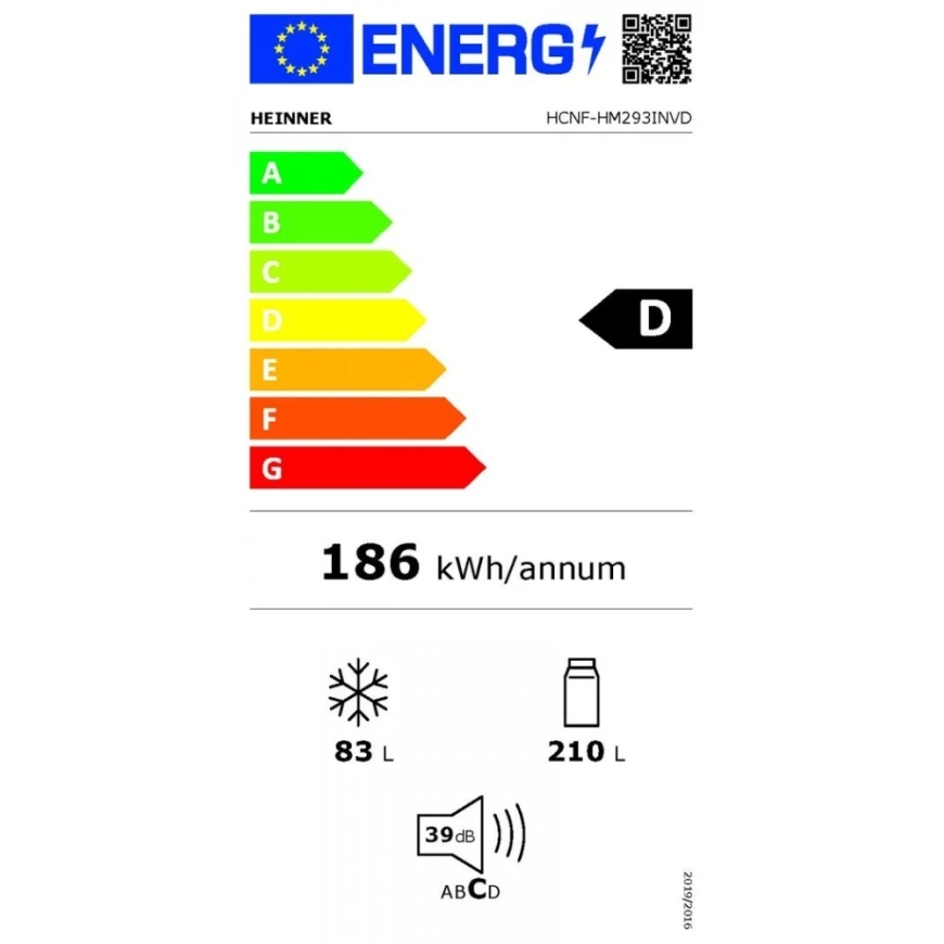 Combi No Frost ledusskapis HCNF-HM293INVD HEINNER – 3