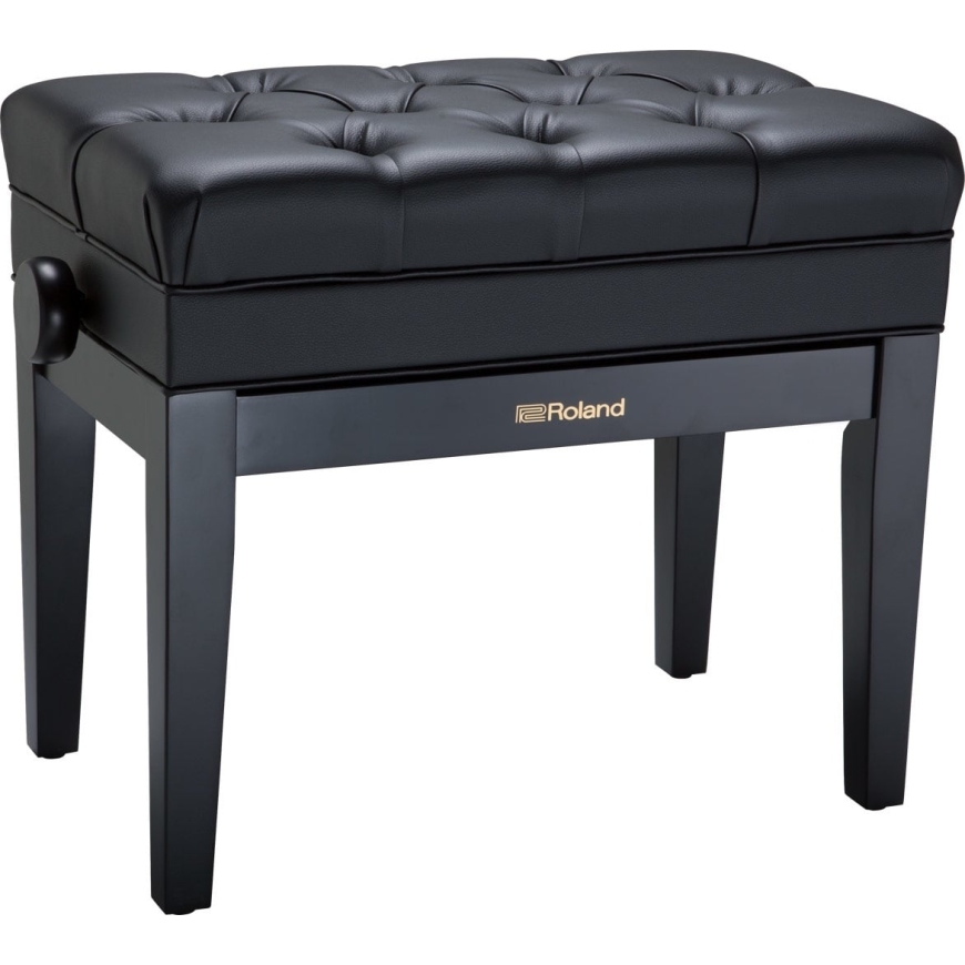 Roland RPB-500BK adjustable piano bench with storage space, black