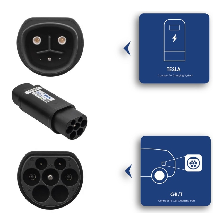 Akyga AK-SC-E22 Кабель-адаптер для зарядки [1x разъем Tesla - 1x разъем GB/T (20234.2-2015)] 1 0 м – 5
