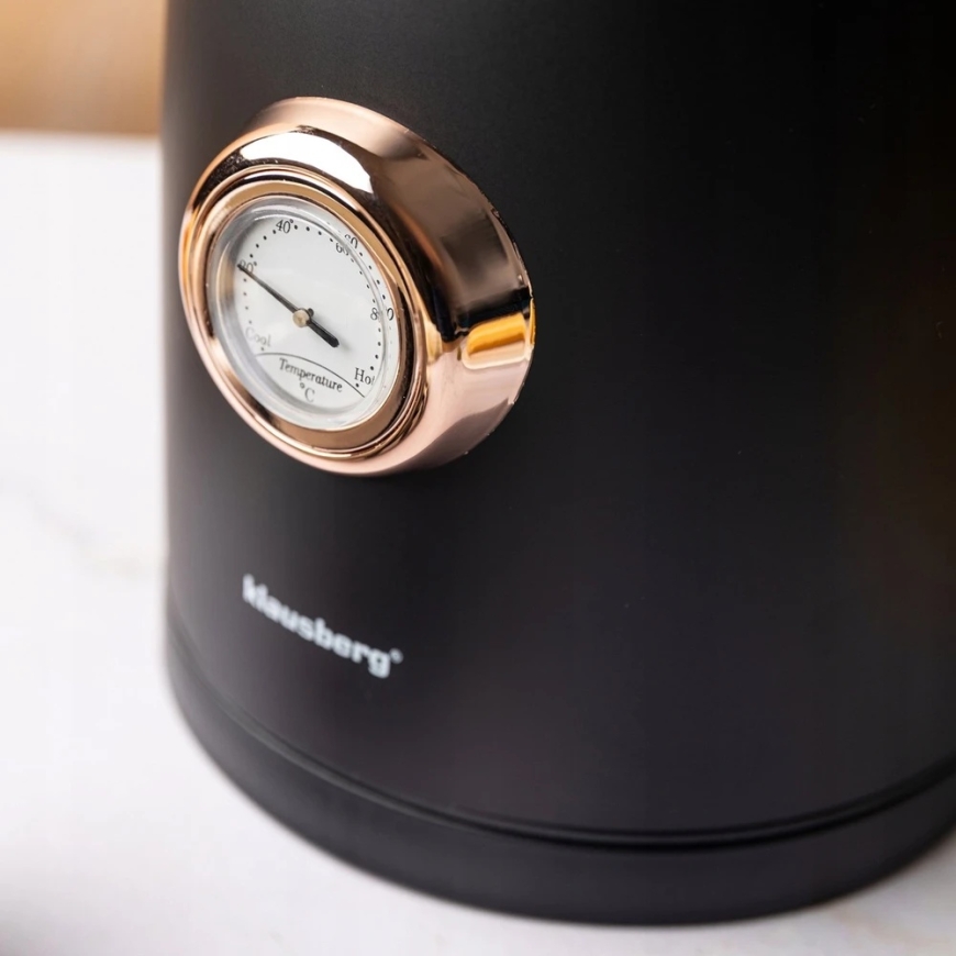 Klausberg Kettle, Electric Kettle with Thermometer, Black, Retro Style, 304 Stainless Steel, 1.7 L – 5