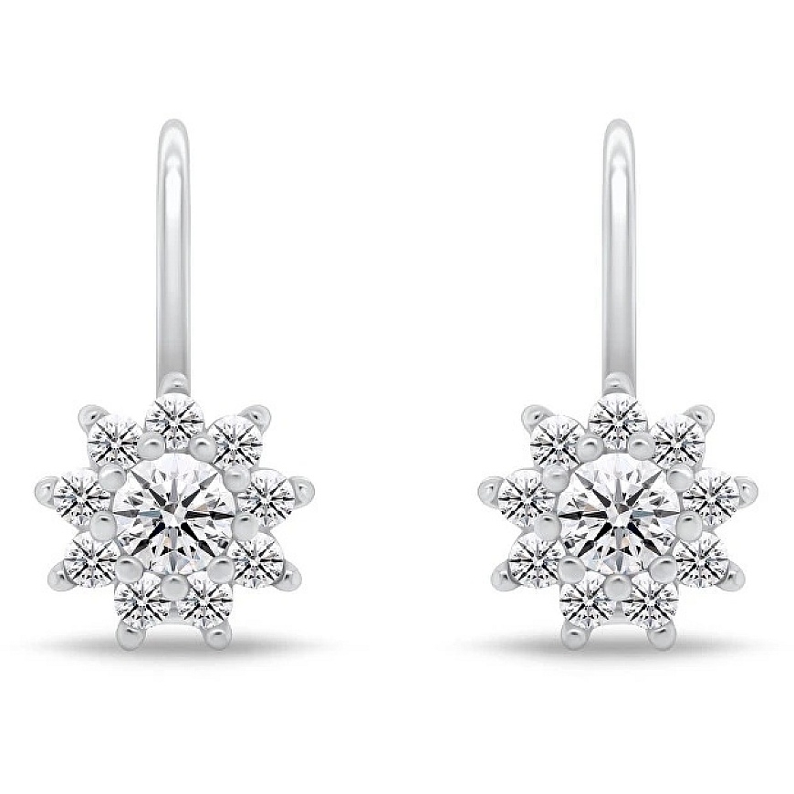 Brilio Silver Glittering Silver Earrings with Cubic Zirconia EA1279W – 2