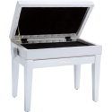 Roland RPB-400WH adjustable piano bench with storage space, satin white