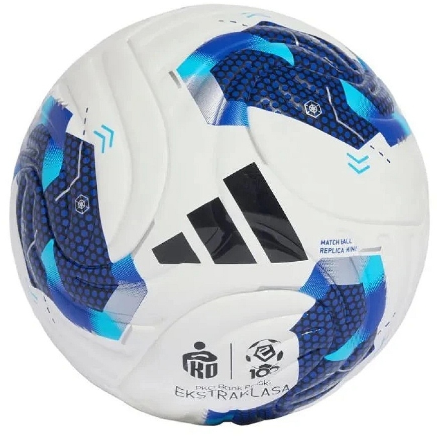 adidas Ekstraklasa 26/27 Mini futbola bumba, balta un zila, KE5150