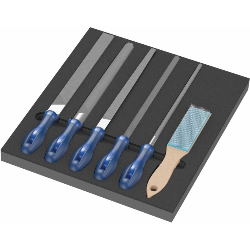 Wera Wera 9783 foam insert PFERD file set 1, 6 pieces (black/grey, in