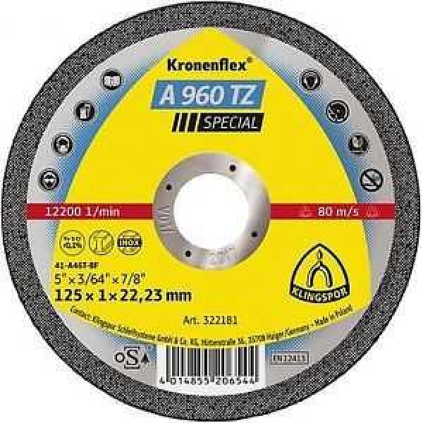 Klingspor Klingspor Metalli lõikeketas 125mm x 1,0mm x 22,2mm A960 TZ