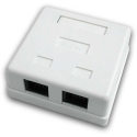 DATACOM Data socket STP CAT5E 2xRJ45 baltas