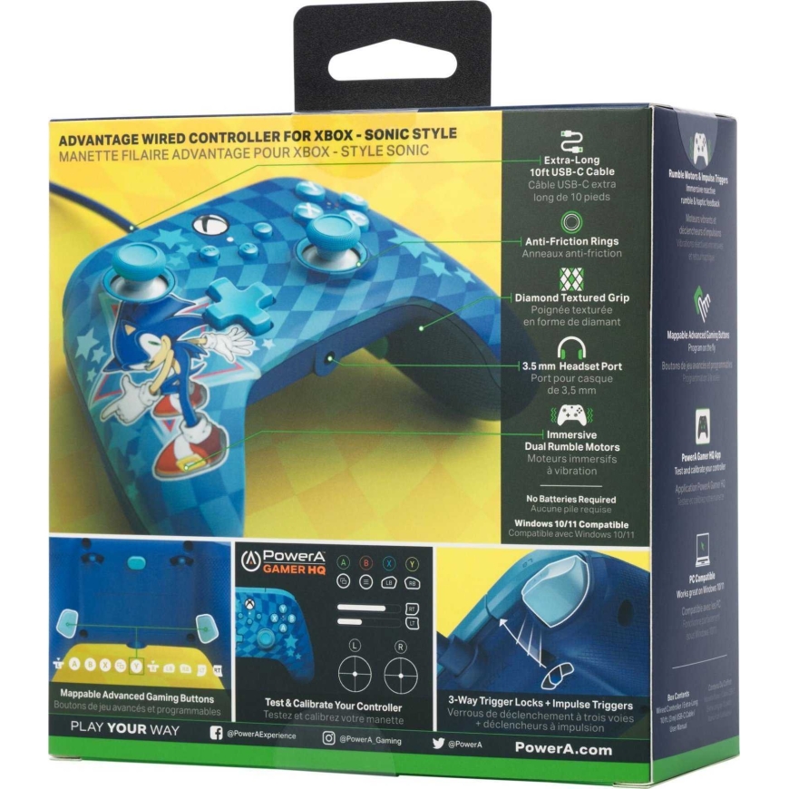 PowerA Advantage Langallinen ohjain Sonic Style Blue – 4