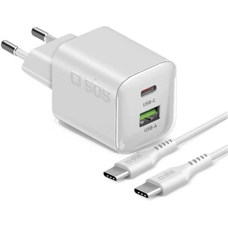 SBS 20W 1c + 1a белый + кабель cc 1.5 метра белый