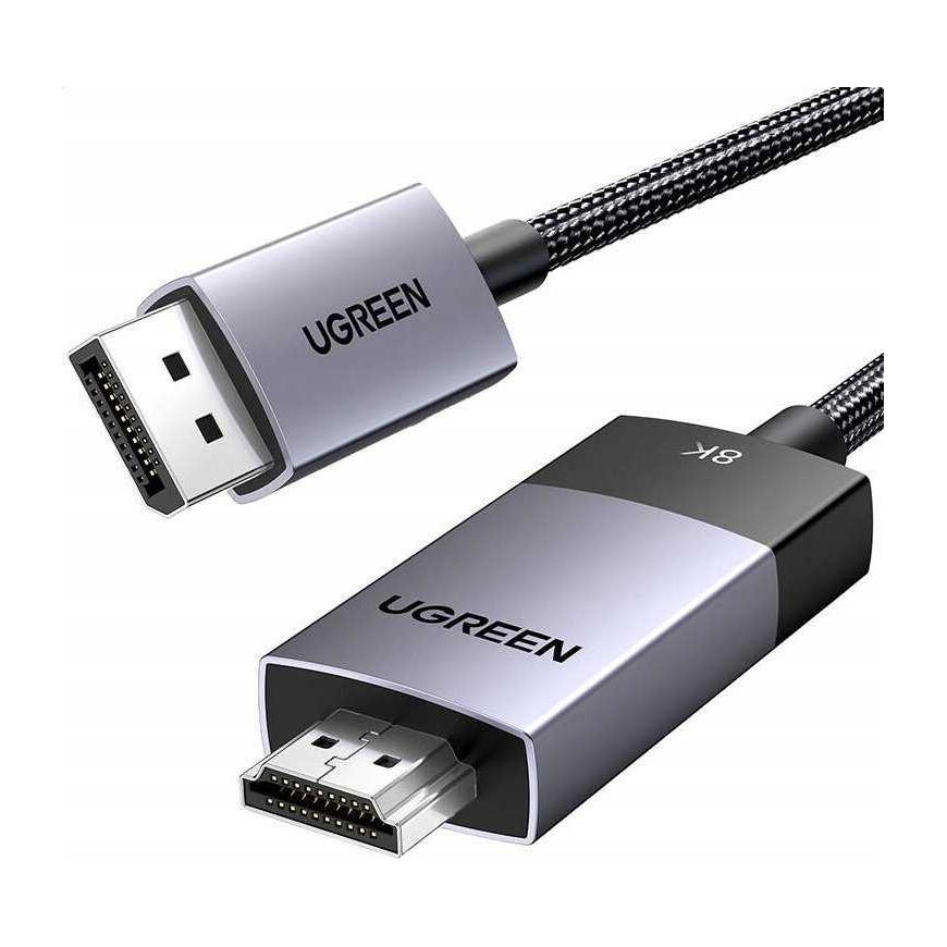 Ugreen DP115 DisplayPort to HDMI 8K 60 Hz 2m musta