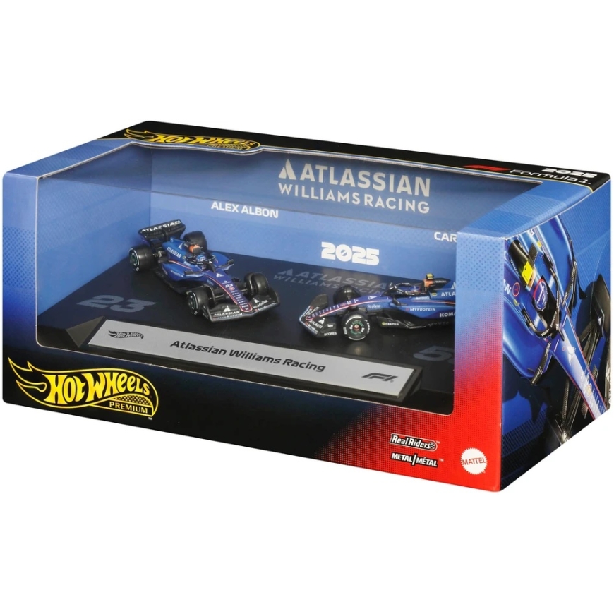 Mattel HOT WHEELS PREMIUM F1 Williams Карлоса Сайнса и Александра Албона автомобили (2 шт.) (JMM98)