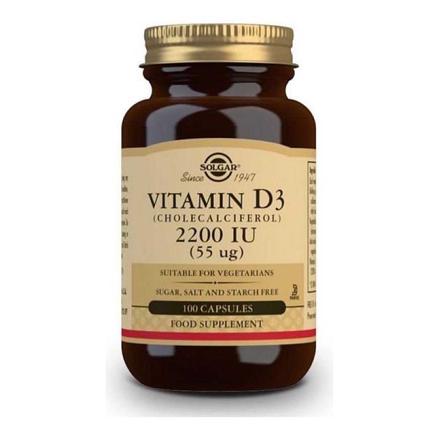 Solgar D3 vitamīns 2200 TV (55 mcg) 100 kapsulas