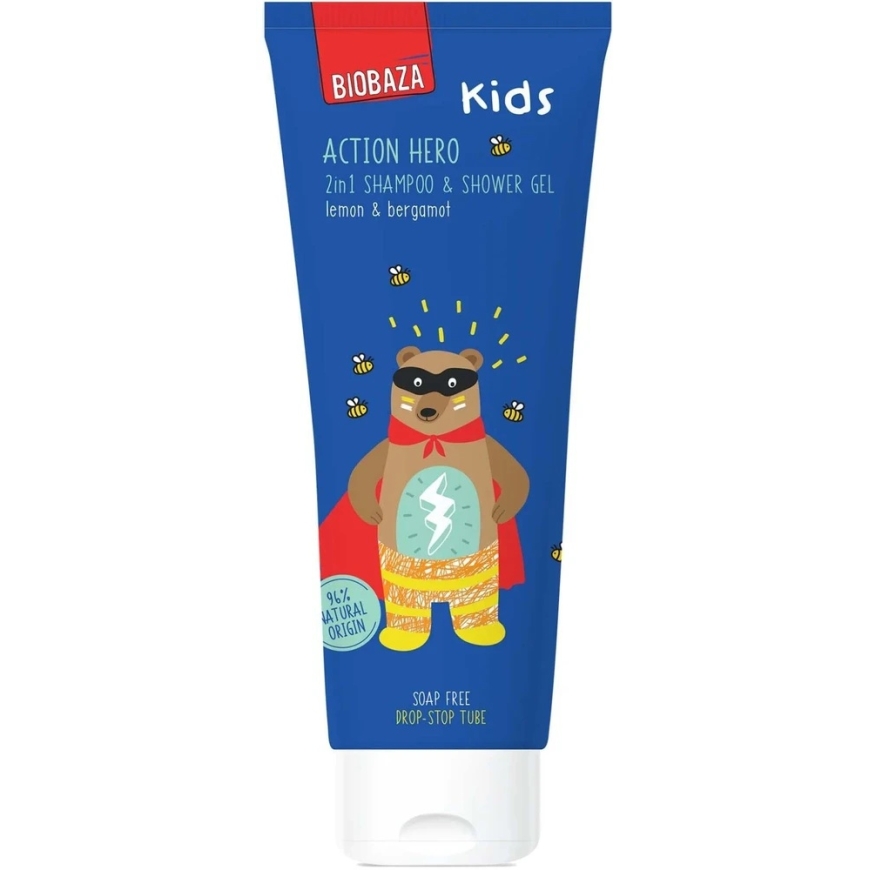 Biobaza Action Hero Dušigeel & Šampoon 2-In-1, 250 ml – 2