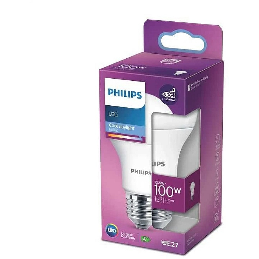 PHILIPS LED spuldze, A60, E27, 12,5 W, 1521 lm, 6500 K