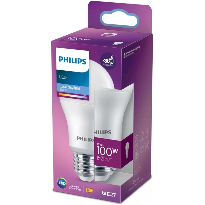 LED lemputė PHILIPS, A60, E27, 12,5 W, 1521 lm, 6500 K – 5