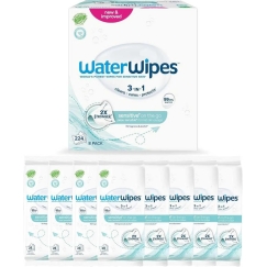 WATERWIPES SENSITIVE+ ON THE GO MITRINĀTAS SALFETES 8 IEPAKOJUMI PA 28 SĒRIJĀ (224 sērijas) 3-1